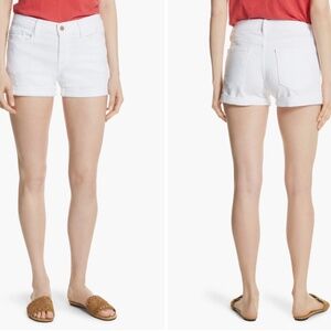 FRAME Le Cutoff White Denim Shorts, Size 28